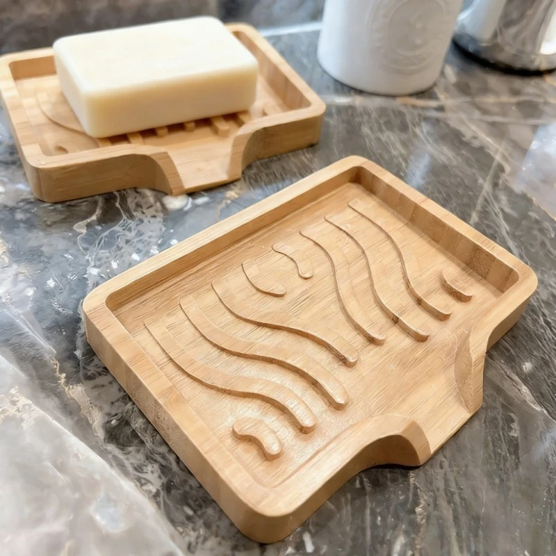 

1 шт. 13×10×1.8см Дренажная подставка для мыла из бамбукового дерева, лоток для мыла-стик, для ванн, душевых, раковин, отелей, дома, столешниц