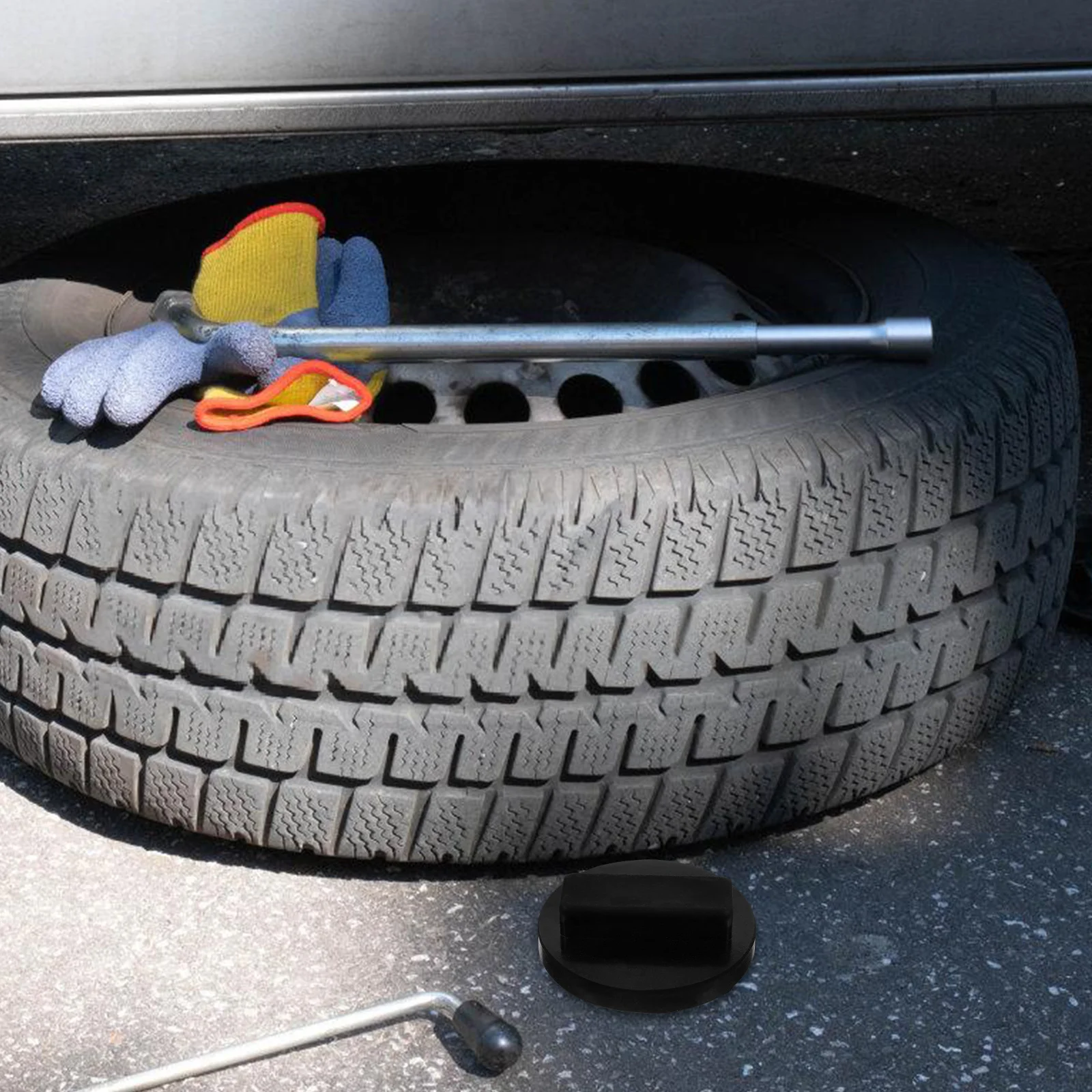 

Upgraded Small Jack Rubber Pad Floor Vehicle Lifts Durable Support Blocks Stable Base Tire Changing Auto Car Accessories