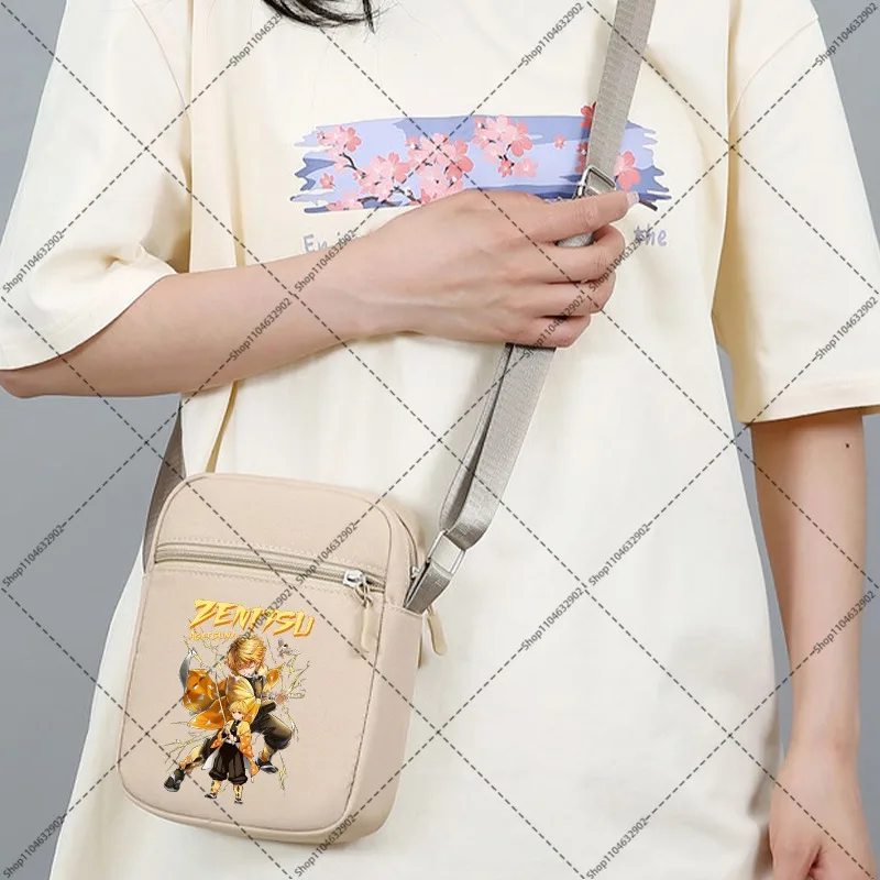 Demon Slayer Crossbody Bag Cartoon Anime Pattern Printed Shoulder Bags Boys Girls Fashion Wallets Christmas Birthday Party Gift