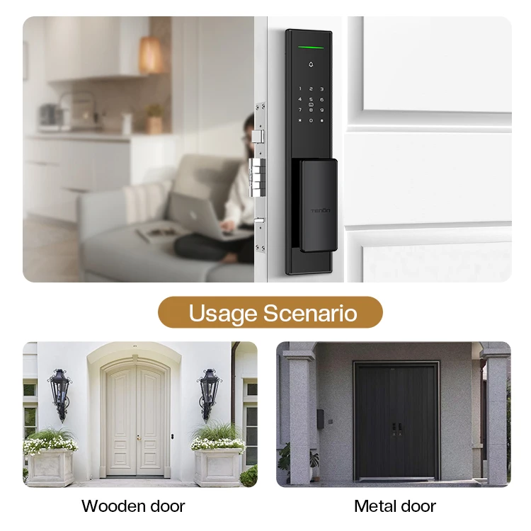 Tuya インテリジェント Bluetooth スマートドアロック家電自動キーレス指紋認識アプリ防水カード