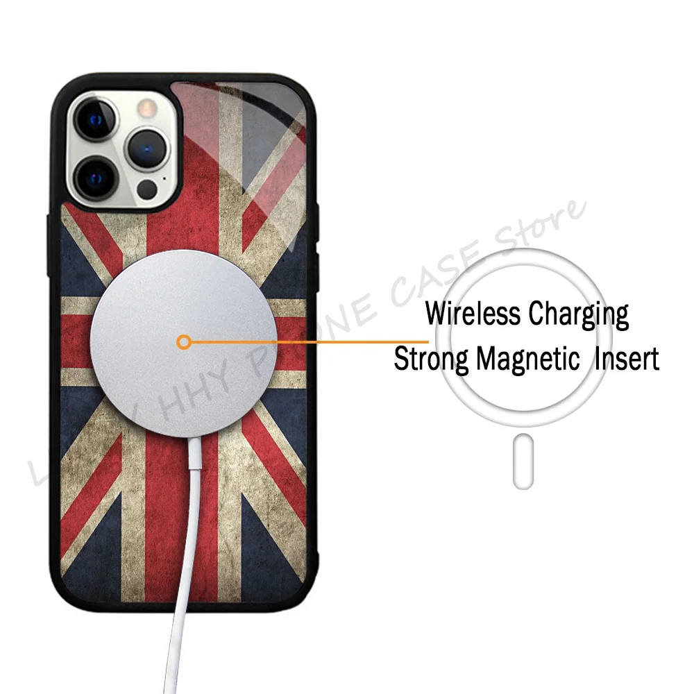 England British Uk Union Jack Flag Phone Case Phone Case Strong Magnetic For IPhone 15 14 13 Pro Max 11 12 Mini For Magsafe