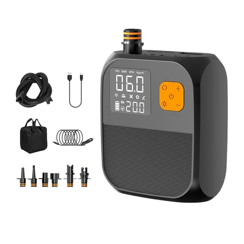 Portable Electric Air Pump 80W 8000Mah Battery Inflator For Paddle Boards, Boats And Kayaks Regular Bag