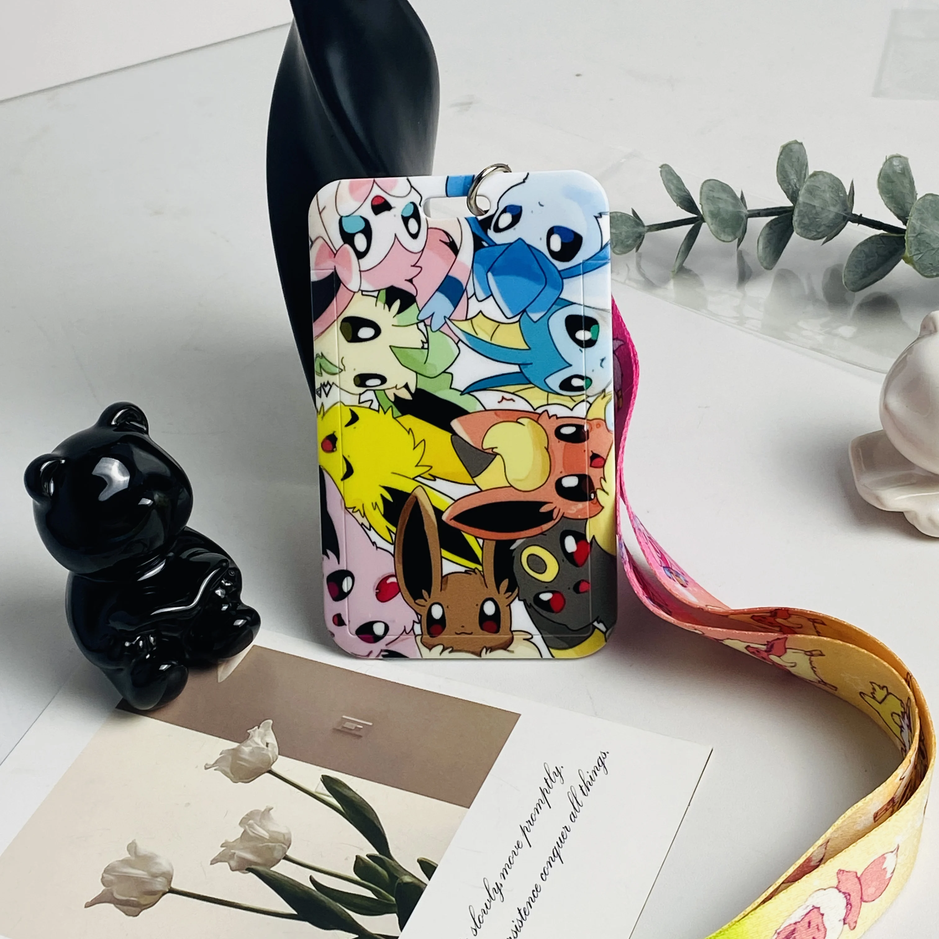 Animated Lanyards Cartoon Badge Holder ID Credit Card Pass Hang Rope Keychain For Keys Anime Accessories Gifts