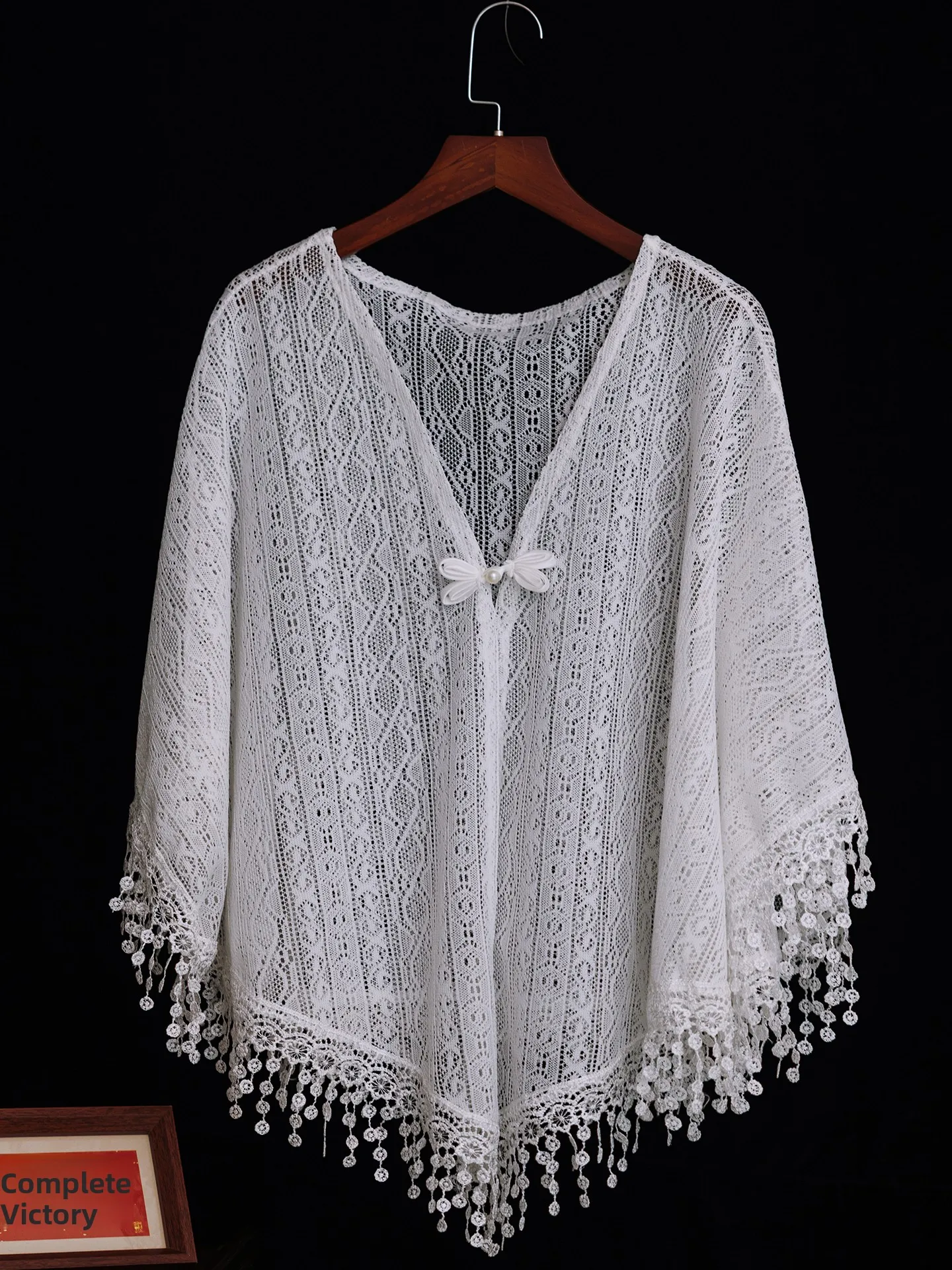Lily Flower Embroidered Shawl for  Dress Women's Lightweight Summer Furry Multi-Functional Korean Style Shawl