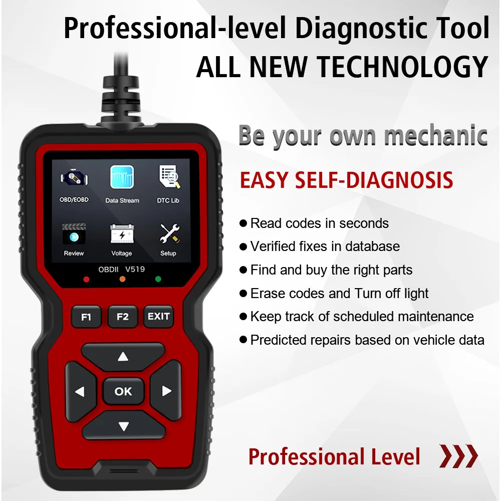 أداة تشخيص أخطاء السيارات obd2 الماسح الضوئي V519 Elm327 قارئ رمز محرك خطأ قراءة البيانات #2