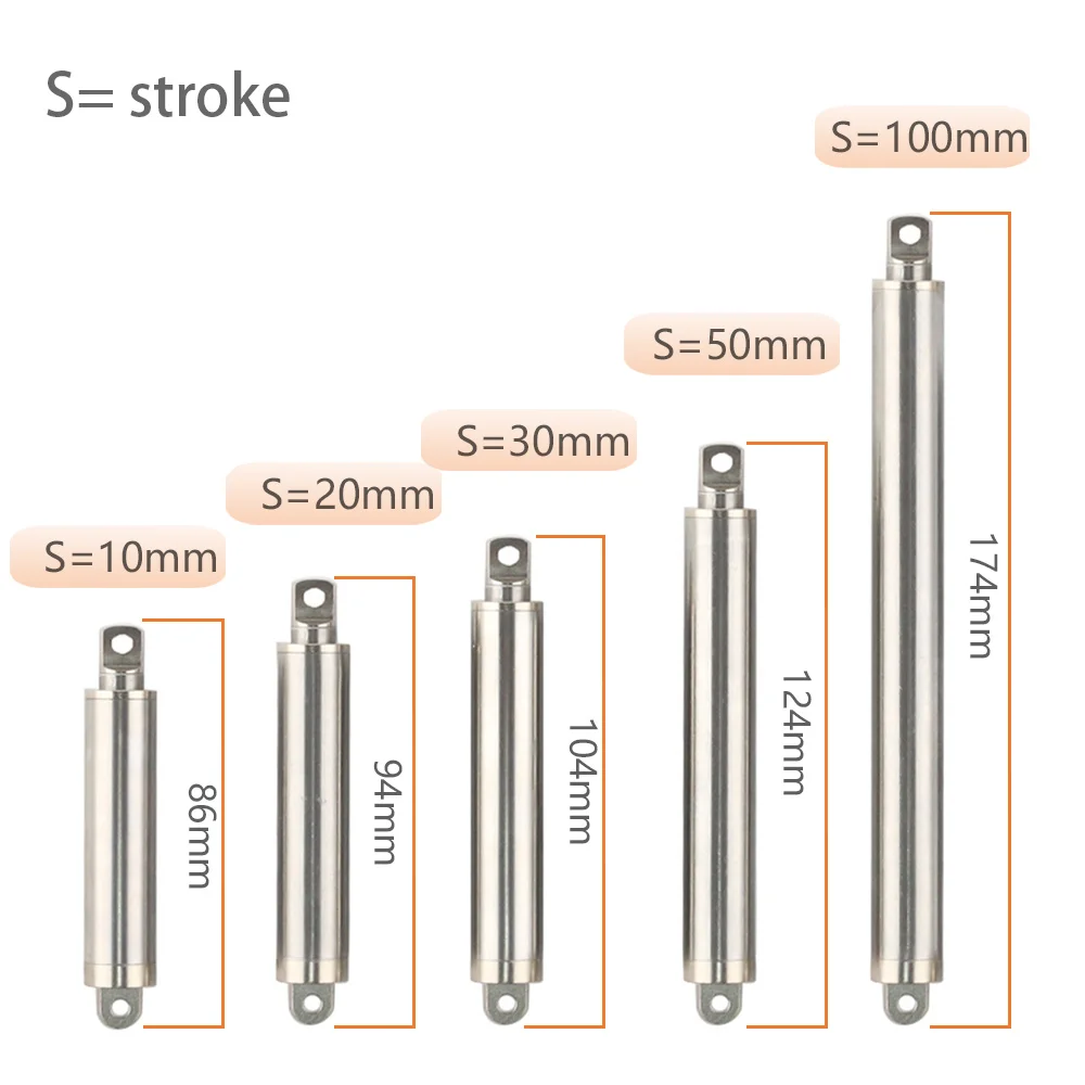 

Low Noise 304SS Linear Actuator with PWM Control | 12V 8mm/s High Speed 30mm Stroke 80N for Moulding