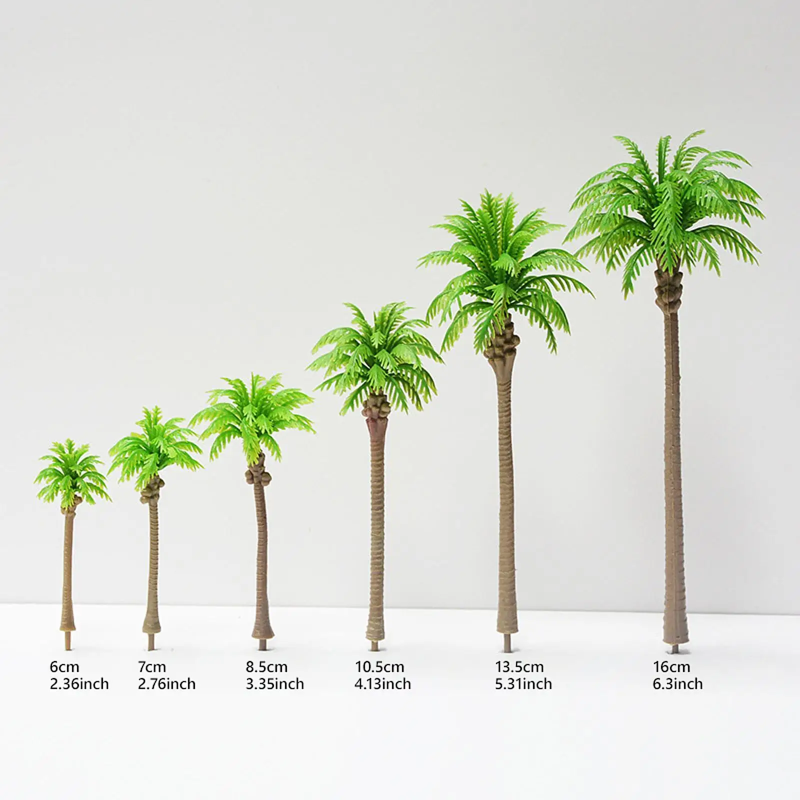 18Pcs Coconut Tree Model Natural Realistic Artificial Tree Mini Scenery Tree for Scene Layout Building DIY Sand Table Decoration