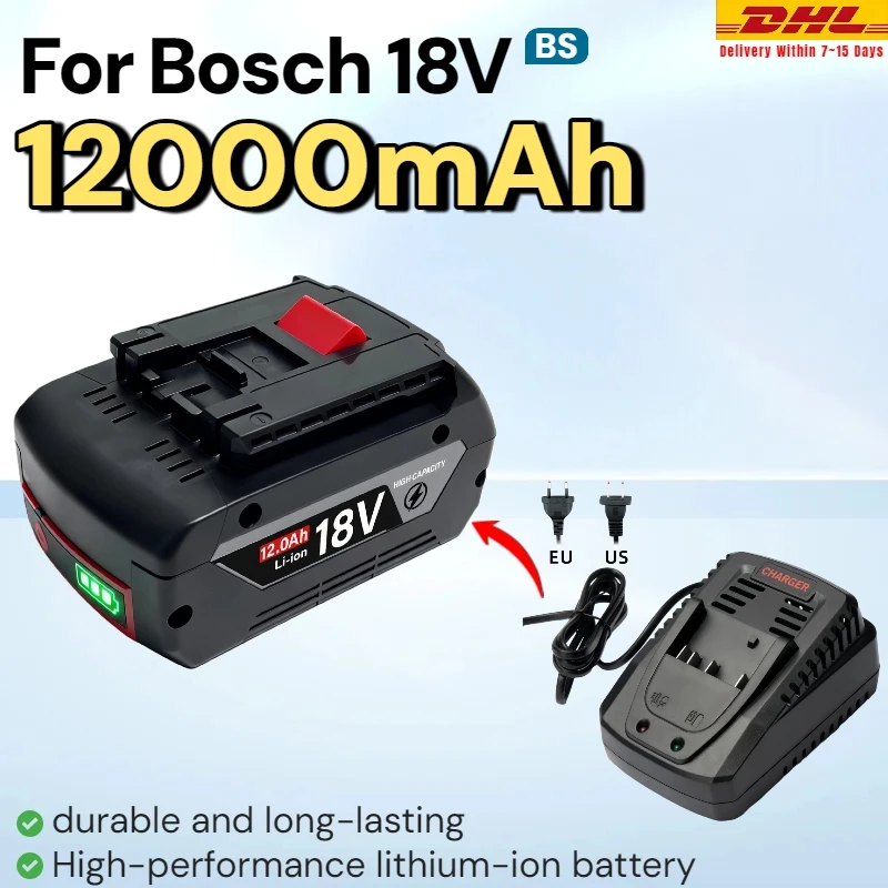 

Replacement 18V Battery 8Ah 10Ah 12Ah Compatible With For Bosch 18V Tools BAT618 GWS180 GDR215 GDS400 DSR185
