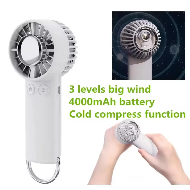 Mini Fan Portable Handheld Ice Pack Semiconductor Cooling Fan Astronaut USB Charging High Wind Desktop Outdoor Bladeless Fan