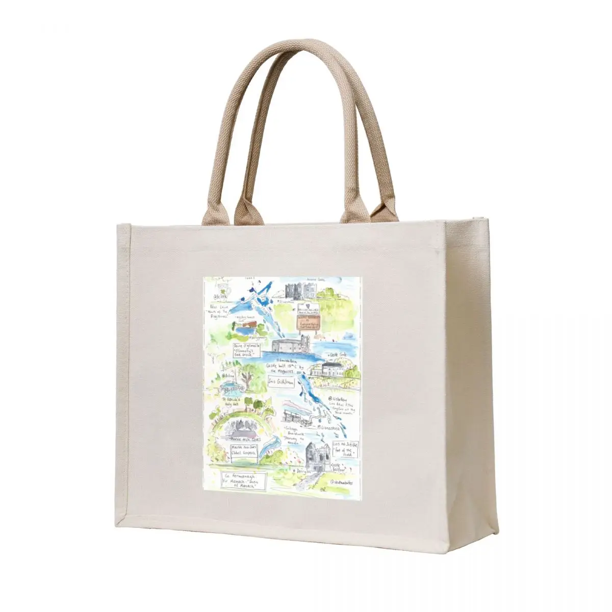 

Co Fermanagh illustrated map. Tote Bag Women's bag Custom bag tote woman