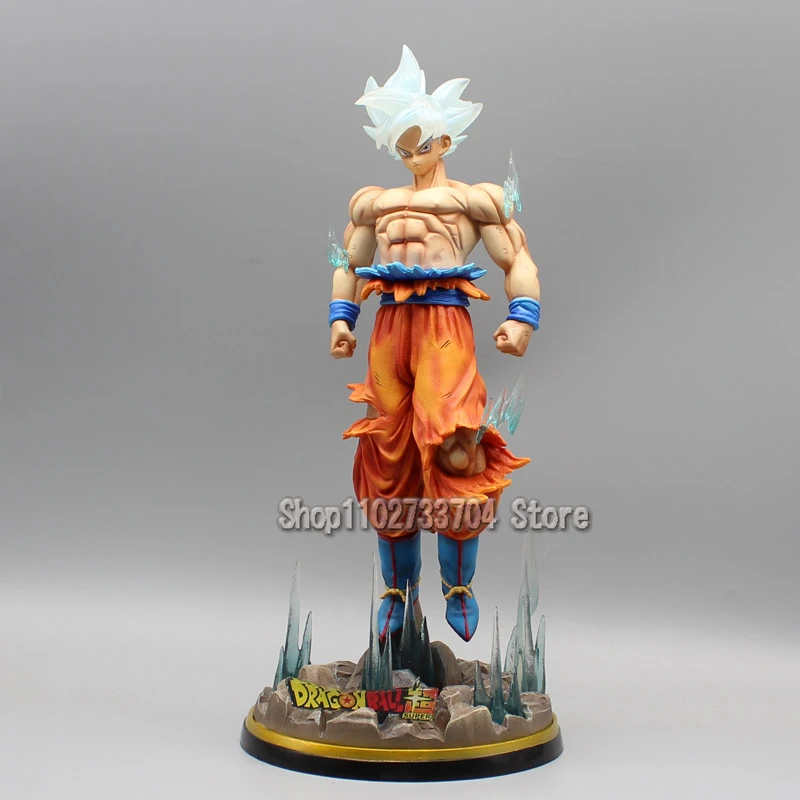 Anime Dragon Ball Figures Son Goku White God Action Figure Migatte No Gokui with Lights 32cm PVC Statue Collectible Model Toys