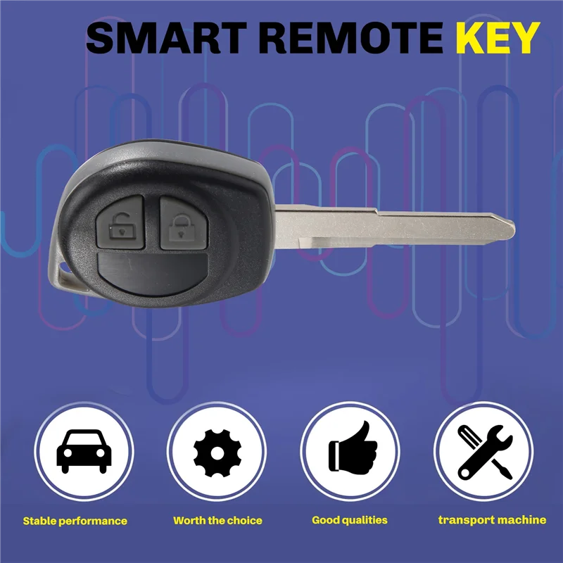 AU34-Car Smart Remote Key 2 Buttons Fit For Suzuki Swift Sx4 Alto Jimny Vitara Ignis Splash 2007-2013 433Mhz