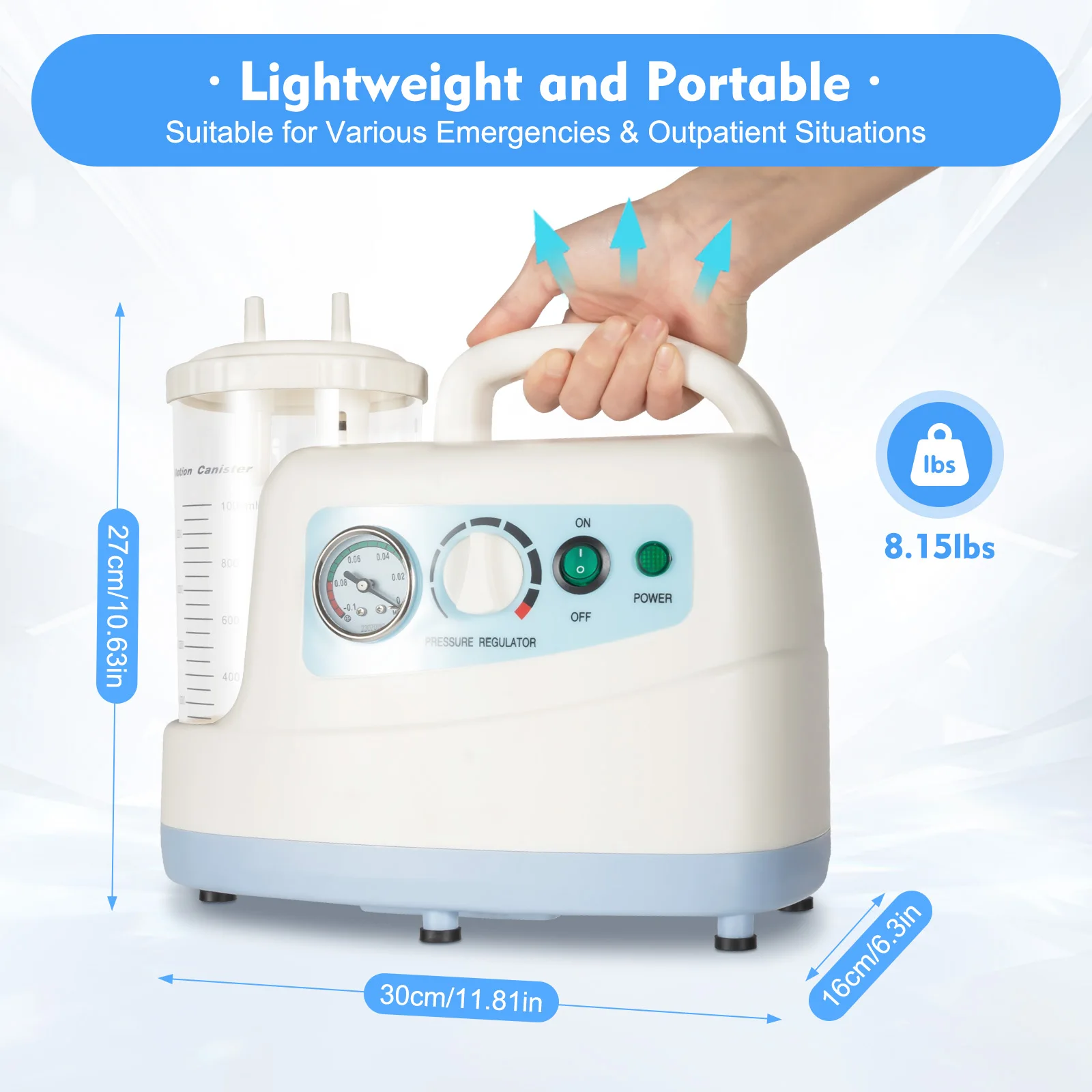 Portable Veterinary Suction Machine for Home Use with 1000ml Capacity
