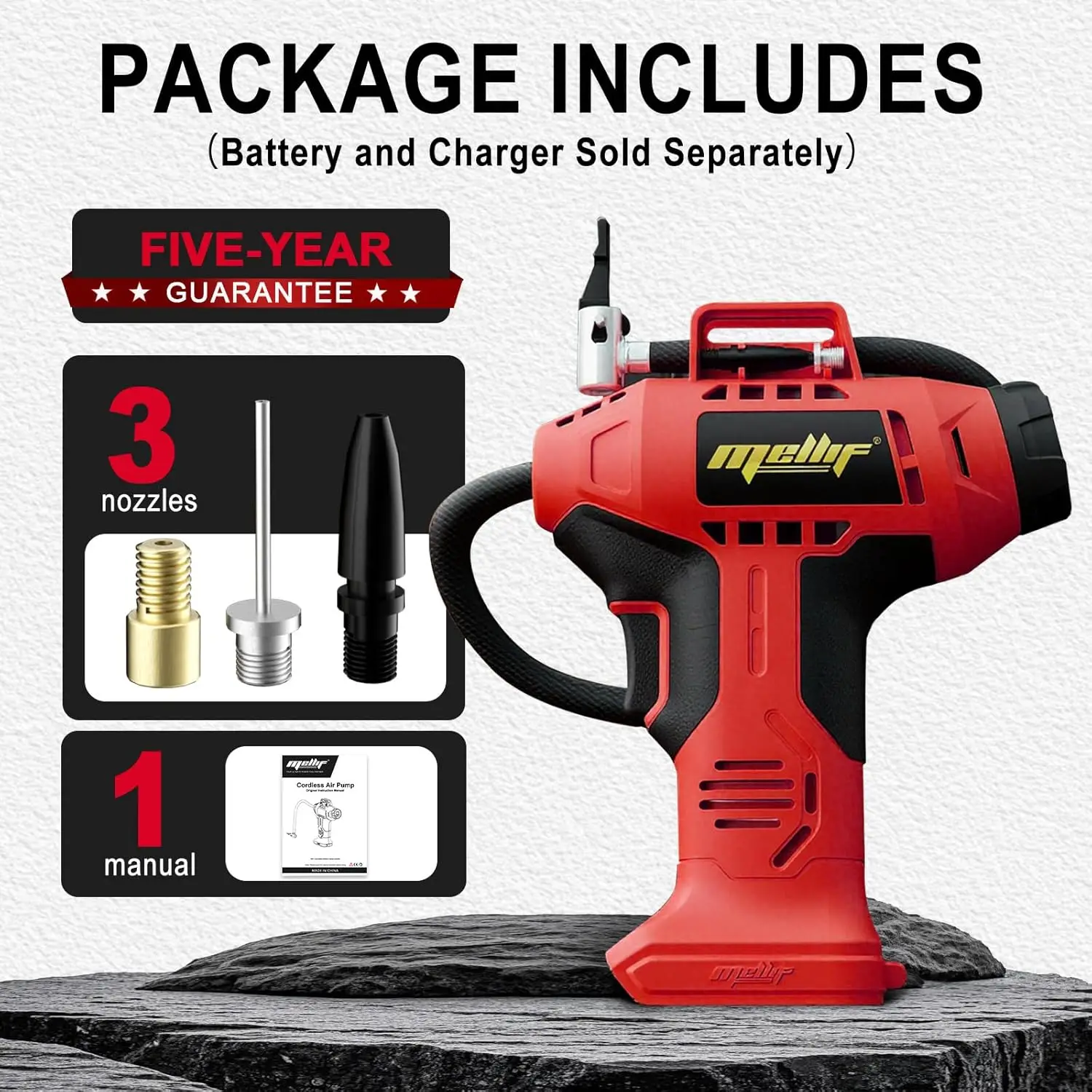 Cordless Tire Inflator Compatible with Milwaukee 18V Battery Portable Air Compressor with LCD Digital for Car Bikes (Tool Only)