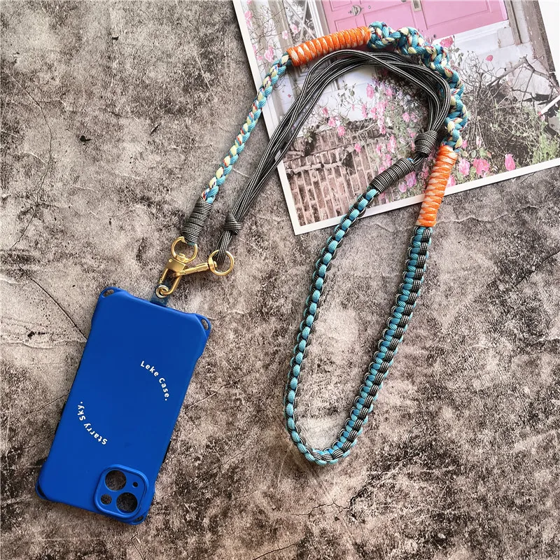 Lanyard Strap for Phone Charm Handmade Bag Body Kit Contrasting Colors Rope Hang Mobile Phone Strap Crossbody Accessories Chain