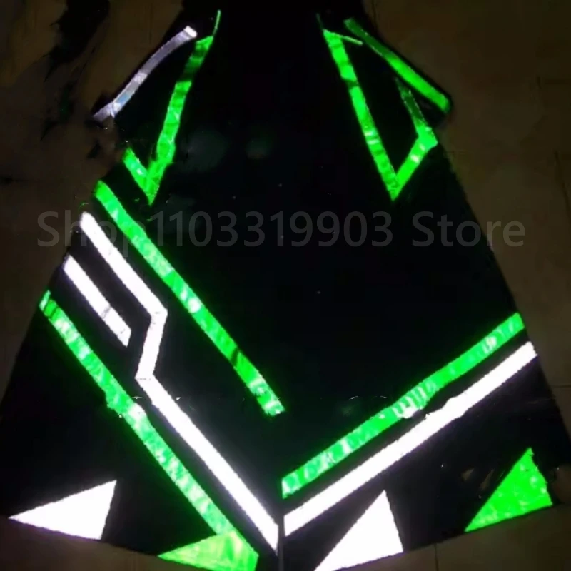 

Shuffle Pants Street Cool Ghost Dancing White Green Reflective Strip Night Vision Pants Luminous Death Trousers Teens Clothes