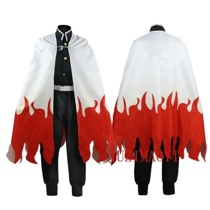 Disfraz de Cosplay de Anime Rengoku Kyoujurou para adultos y niños, uniforme de fiesta de Halloween, peluca