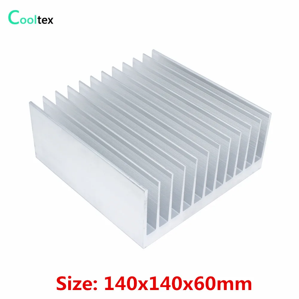 

DIY Aluminum Heatsink 140x140x60mm Heat Sink Radiator Cooler for Chip LED Electronic Heat Dissipation Cooling