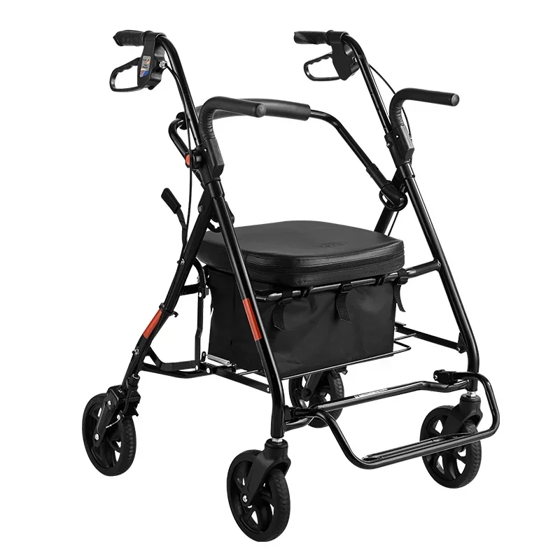 

*Elderly shopping trolley, elderly shopping help driving, foldable and light transportation, four-wheeler can sit on a cane cart