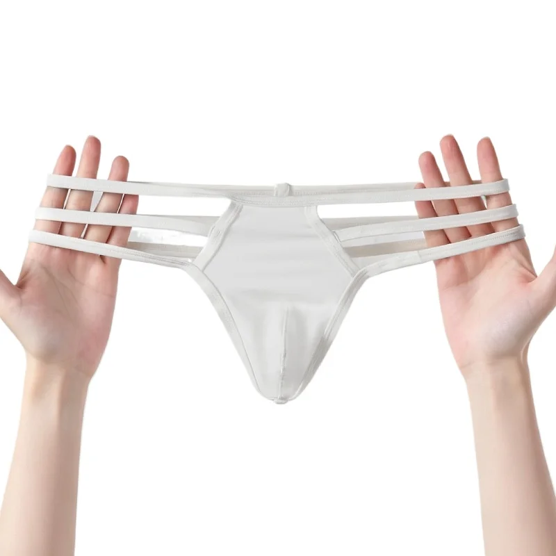 Men's Sexy G-String Thongs Modal Hollow Out Low Rise T-Back Briefs U Convex Pouch Panties Erotic Gay Jockstrap Cuecas Homme