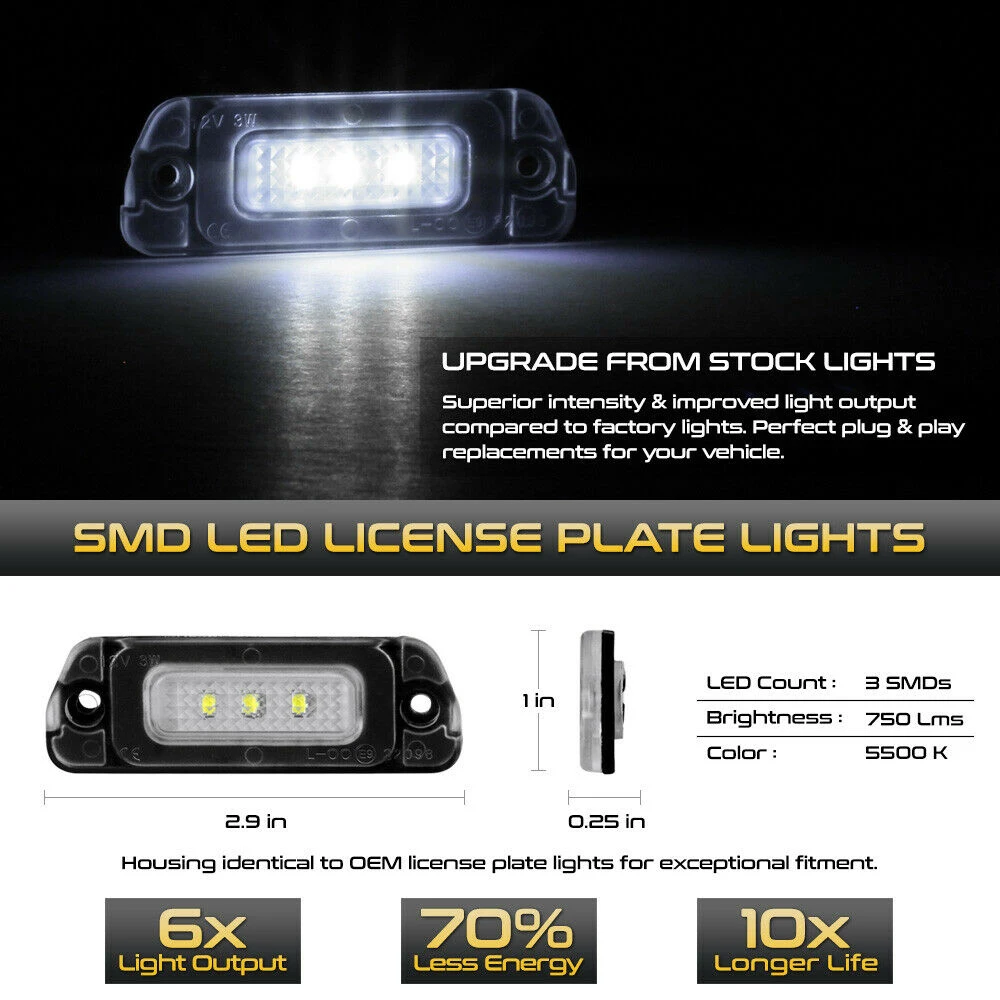 

LED License Plate Light Housing SET For Mercedes W164 W251 GL