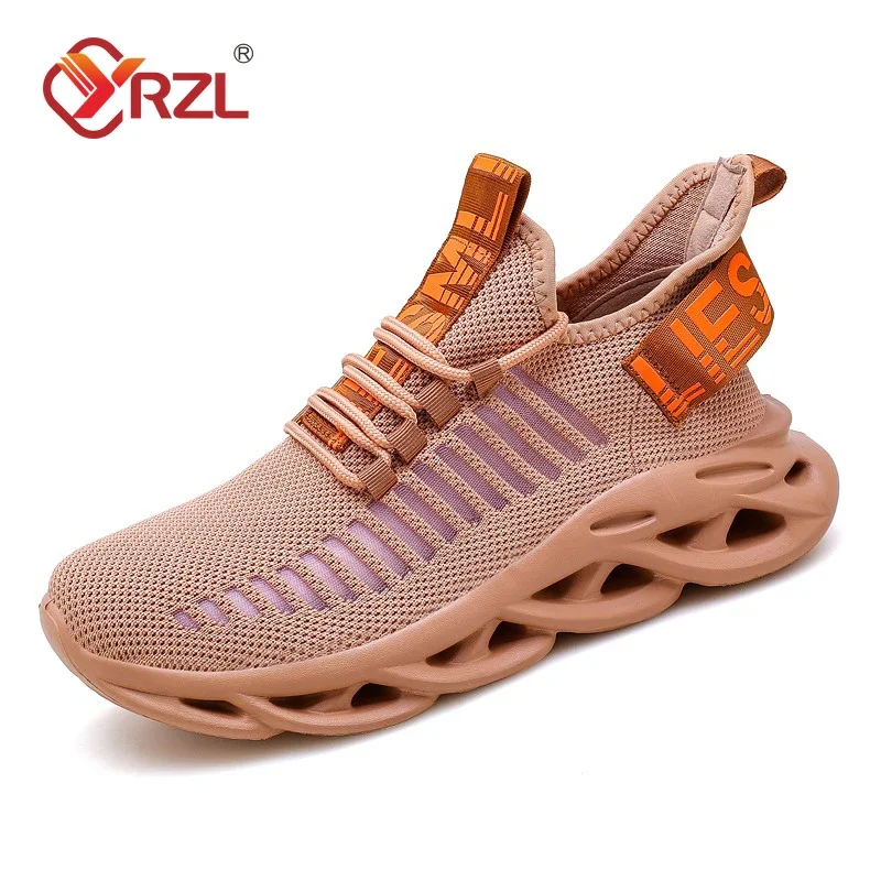 YRZL Men Shoes Comfortable Sneakers Womoen Breathable Couple Running Shoes Mesh Tenis Sport Shoes Size 36-46 Waling Sneakers Men