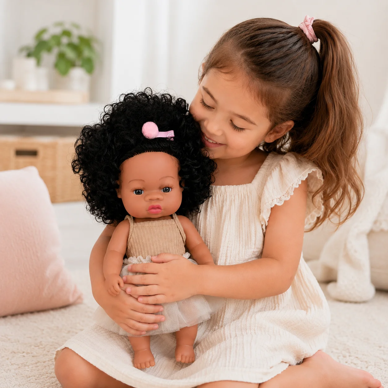 14inch 35cm African American Reborn Doll with Ballet Dress Cute Black Baby Doll Curly Hair Vinyl Dolls Toys Girls Birthday Gifts - view 5