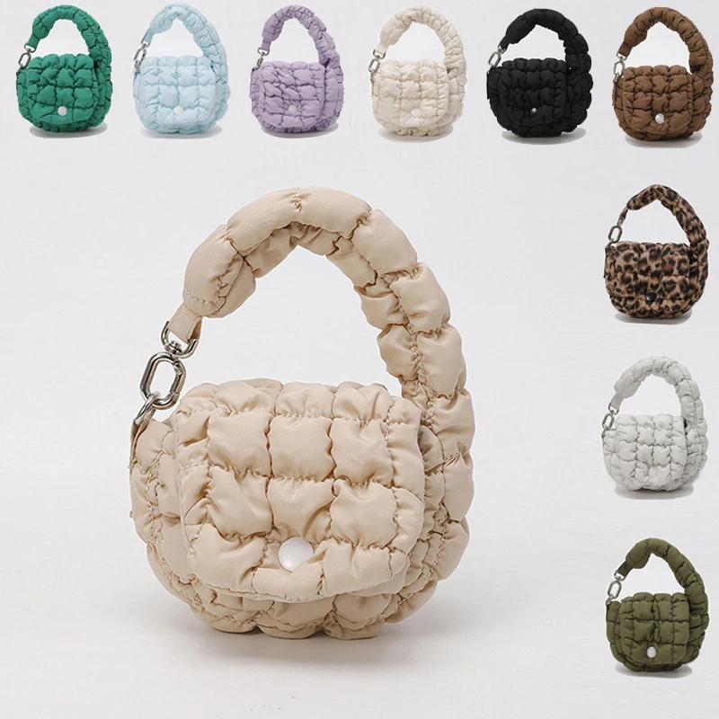 

Simple High-end Cloud Bag Korean Fashion Pleated Soft Handbag Mini Decorative Coin Purse Multifunctional Storage Headphone Bag