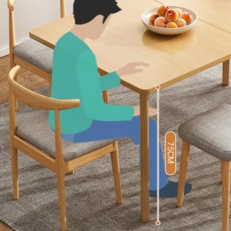 

Dining table Small apartment folding Solid wood leg dining Modern simple dining table Retractable square table