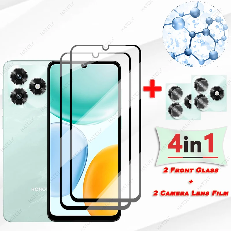 Black Edge Protective Film For Honor X5c Plus Glass For Honor X5c Plus Tempered Glass Screen Protector Camera Lens Protector