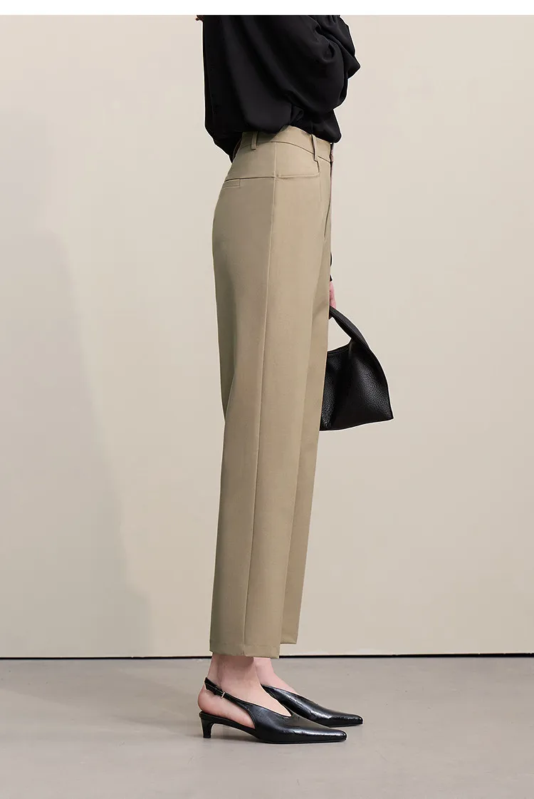 Amii Women Pants 2026 Autumn New Commuter Basic Style Tapered Pants Casual Women's Solid Versatile Ankle-Length Pants 12641091