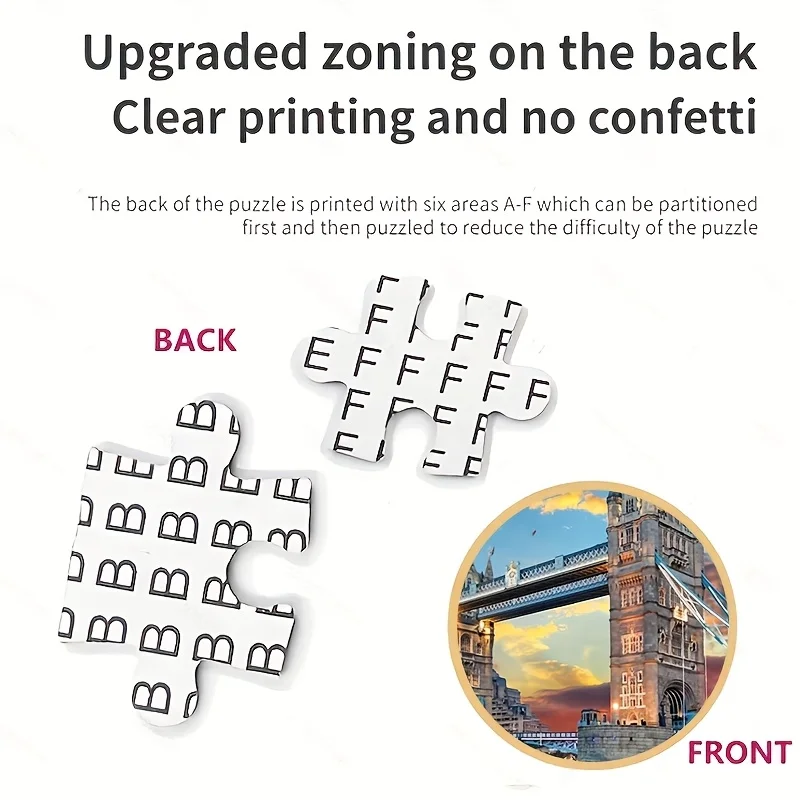 จิ๊กซอว์ภาพทิวทัศน์สะพานลอนดอนทาวเวอร์ยามพระอาทิตย์ตกดิน สำหรับผู้ใหญ่ แนวการเดินทาง เกมเสริมสร้างสติปัญญา ของเล่นตกแต่งบ้านเพื่อการพักผ่อน