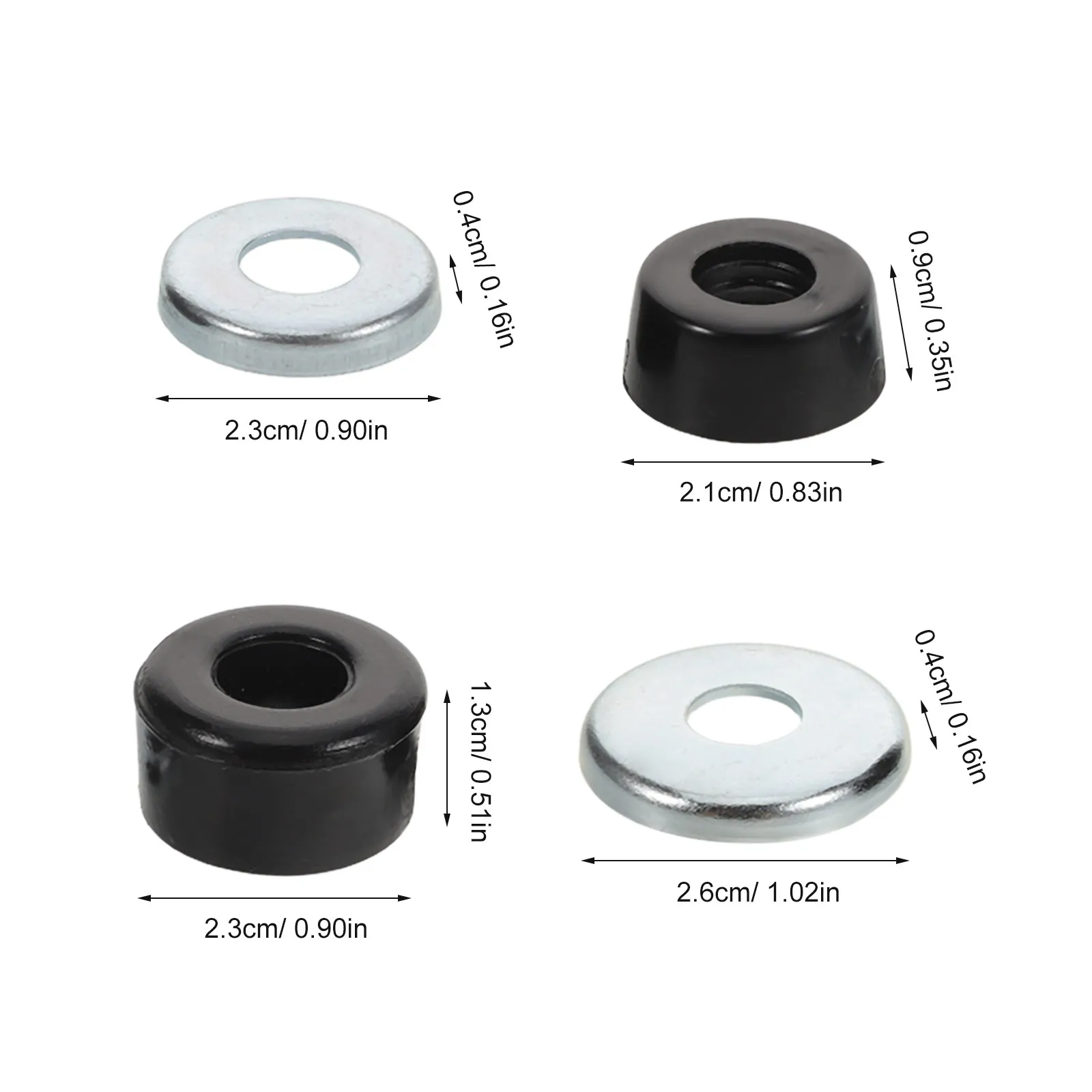 1Set Roller Skate Shockproof Bushings Kit Skateboard Shock Absorbing Protection Pads Double-Row Bushings Replacement Smooth Ride - view 2