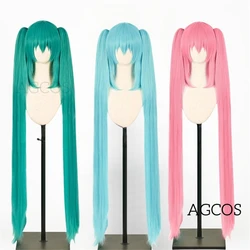 AGCOS Anime Mikku Cosplay Girl Mikuu Cosplay Wig Christmas Cos Hair Wigs