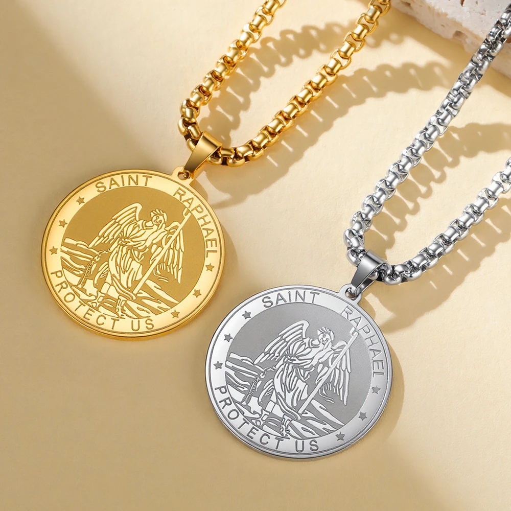 Dawapara Erzengel Raphael Gebetskette Heilung Wächter Anhänger Schutzpatron Katholischer Schmuck Edelstahl – Detail 16