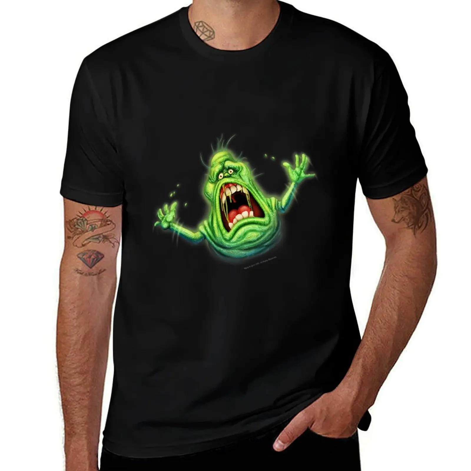 

Ghostbusters Slimer Screaming Portrait T-Shirt summer top vintage t shirts Louboutins Men's cotton t-shirt