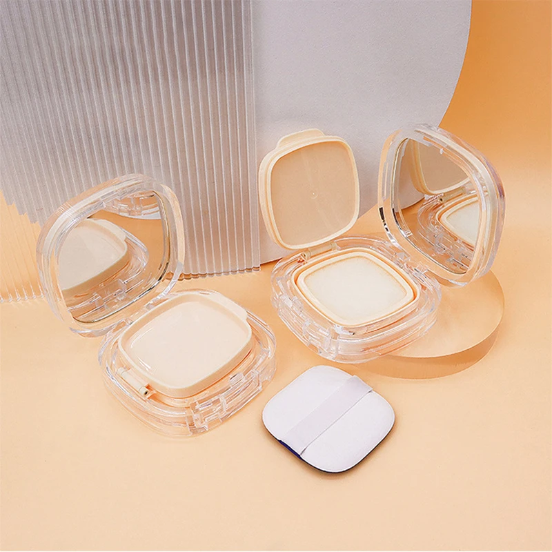 Portable Cosmetic Makeup Case Container With Powder Sponge Mirror 15g Empty Air Cushion Puff Box For Bb Cream Foundation Diy