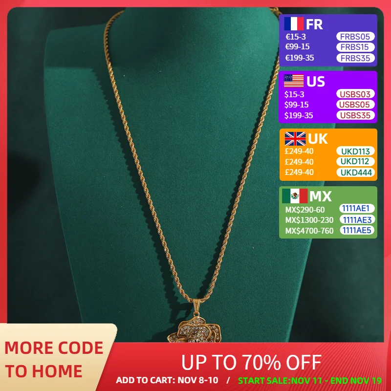 

Vintage Antique Camellia Flower Pendant Necklace Jewelry Rhinestones Gold Color Luxury Accessories For Women New Gift 2025