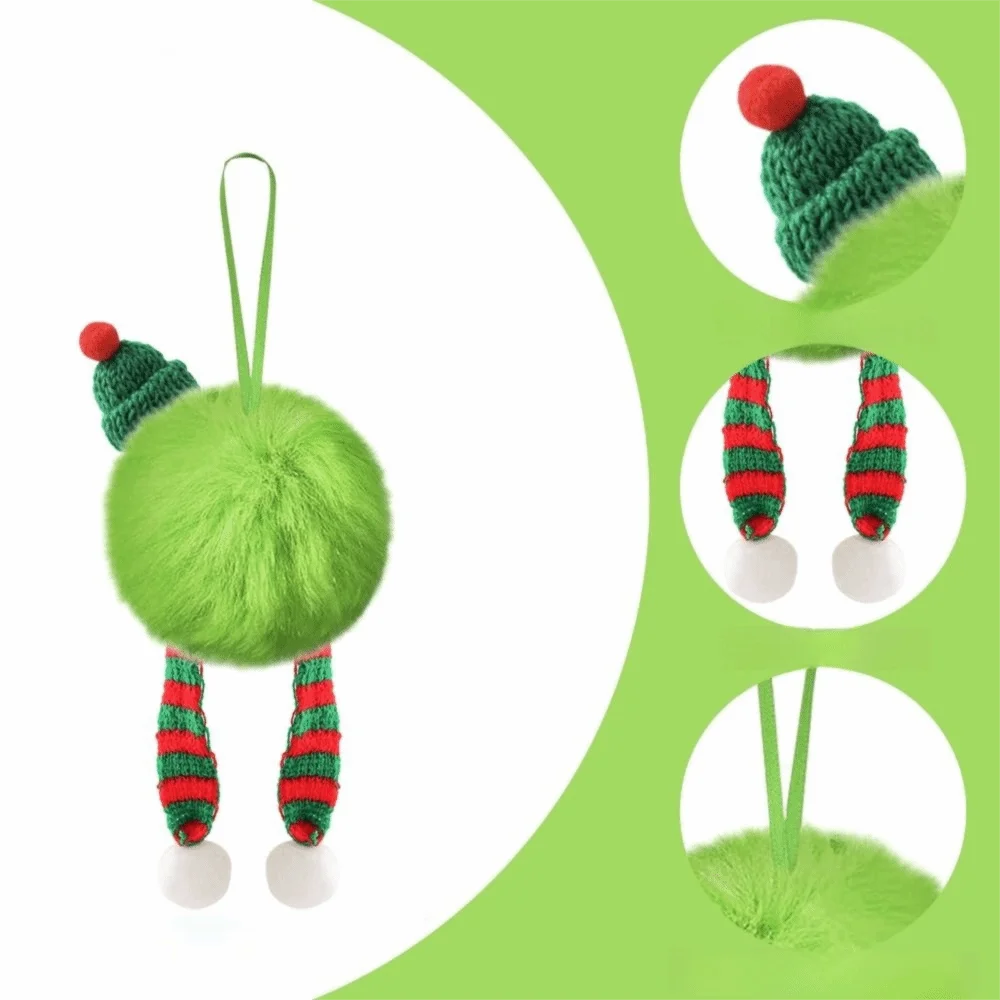 

Furry Christmas Ball Lime Green DIY Christmas Tree Decoration Ball with Bow 6cm Christmas Hanging Decorations Fireplace
