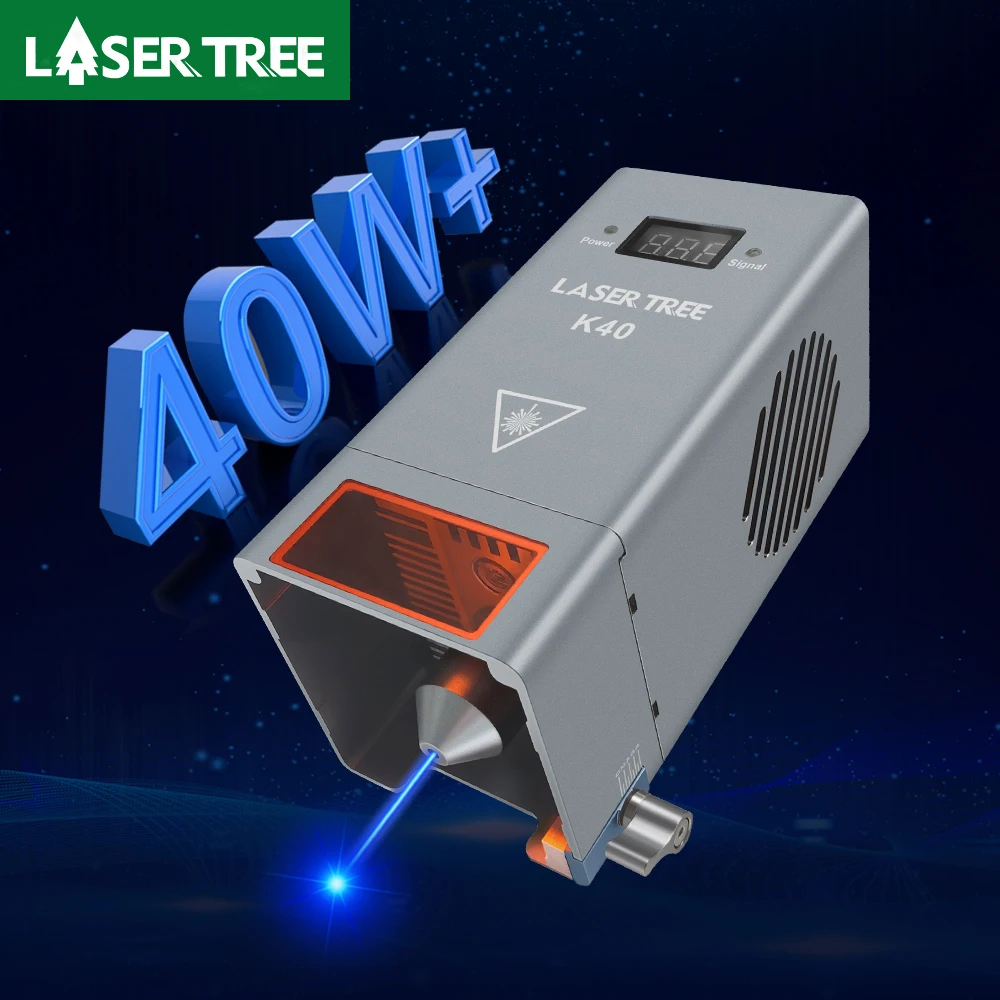 LASER TREE K40 40W moduł lasera mocy optycznej ze wspomaganiem powietrza TTL niebieskie światło głowica laserowa do grawerowania laserowego CNC