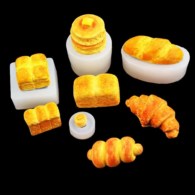 

Simulation Dessert Croissant Chocolate Covered Silicone Mold Mousse Cake Decorative Aromatherapy Candle 3D Stick Silicone Molds