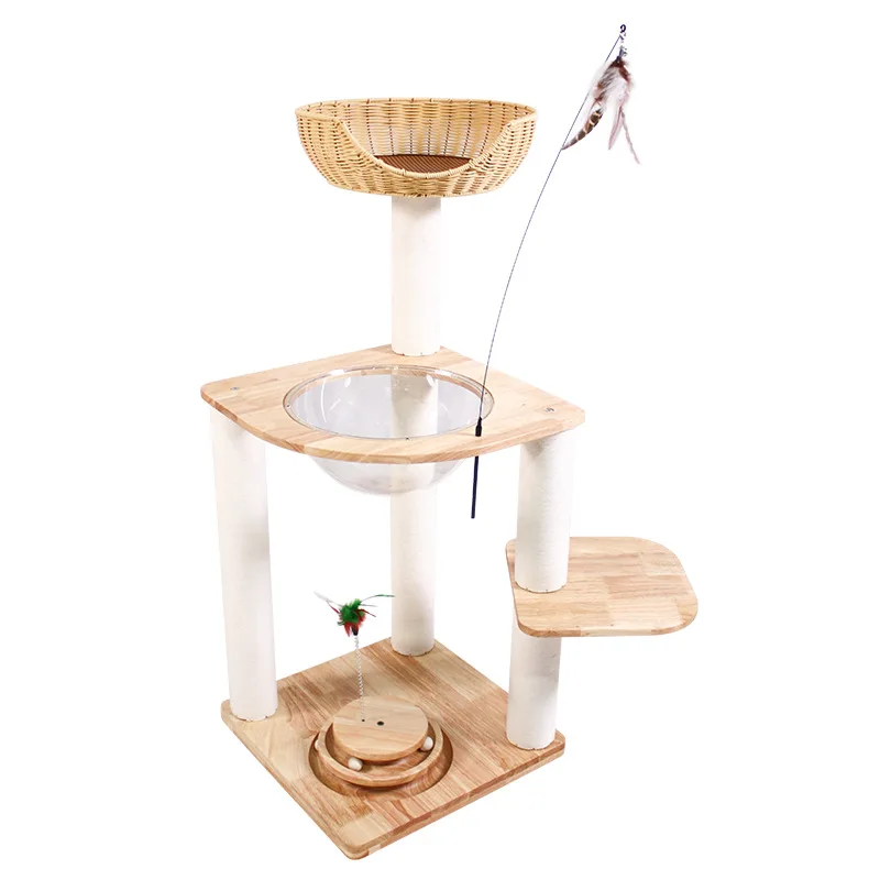 

Solid wood cat frame Tree climbing frame Cat scratching board Custom cat climbing frame Solid wood forCTS-016