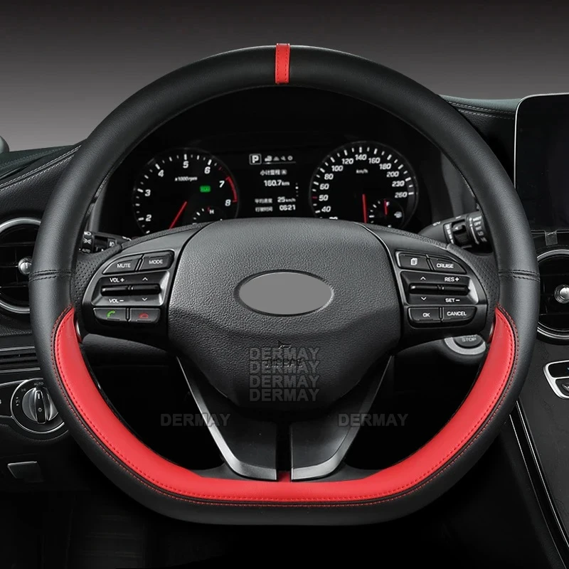 

for Hyundai ioniq 5 2016 2017 2018 2019 2020 2021 2022 Car Steering Wheel Cover D Shape PU Leather Auto Accessories interior