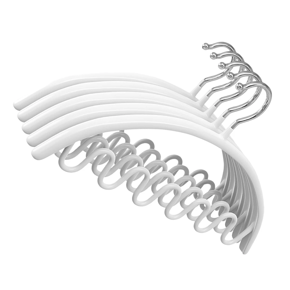 

5 шт., вешалки для бюстгальтера с волнистыми слингами, белые пластиковые изогнутые формы, органайзер для хранения одежды, шкаф, трусики, держатель на бретелях