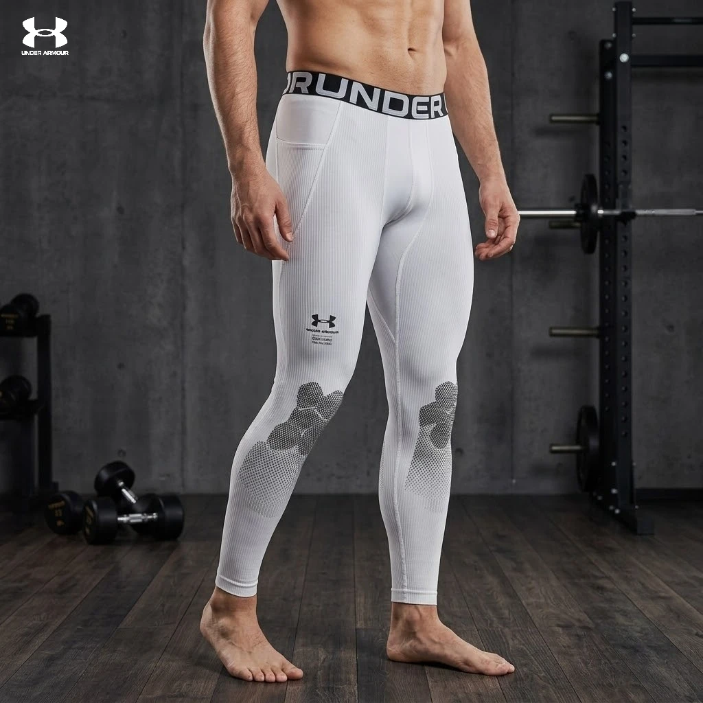 Leggings authentiques Under Armour HeatGear avec poches imprimées, collants respirants élastiques à séchage rapide pour la course à pied, le basketball et la gym