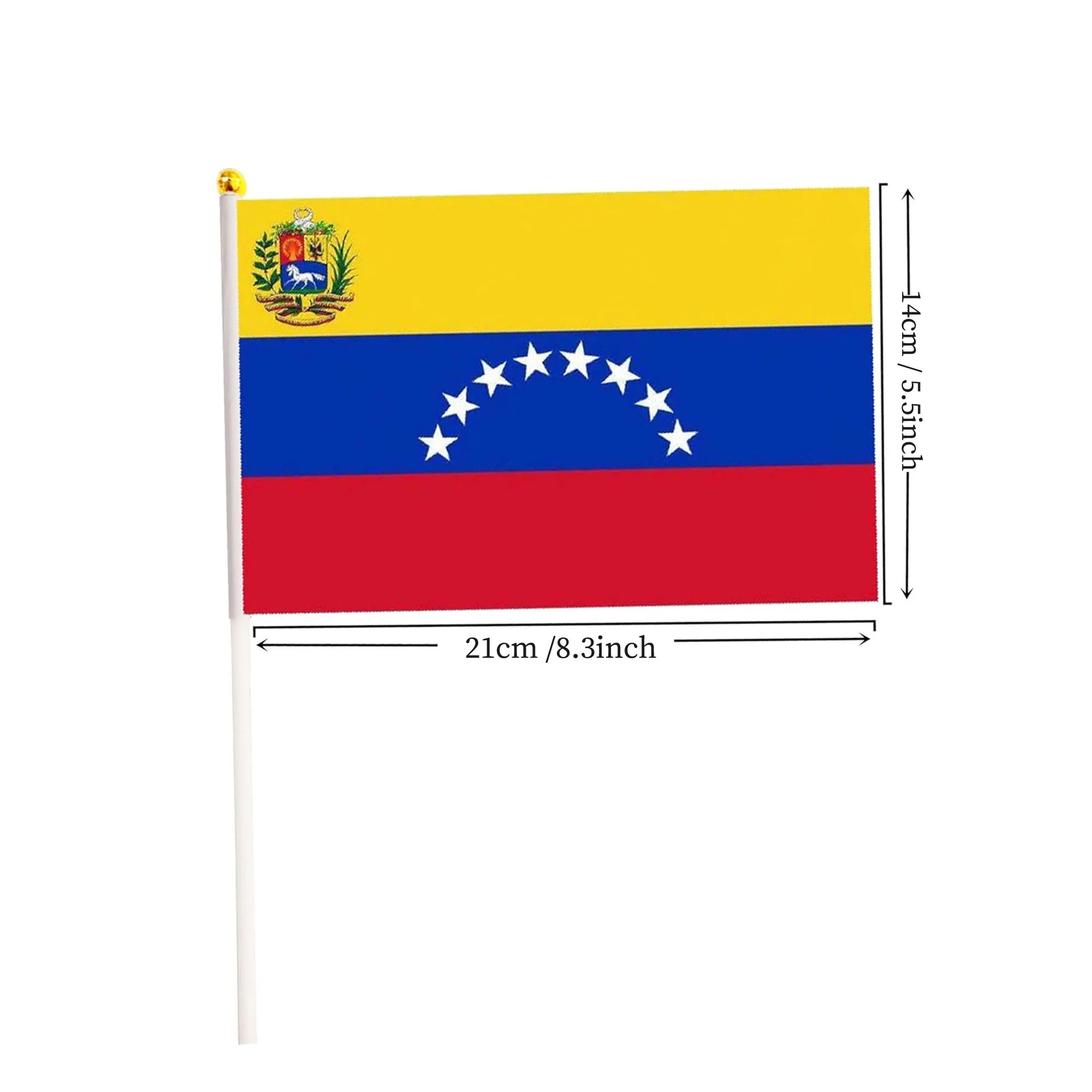 10pcs/20pcs/50pcs Patriotic Latin America Venezuela Flag Small Handheld Flags with Plastic Poles | Patriotic Decor, Events