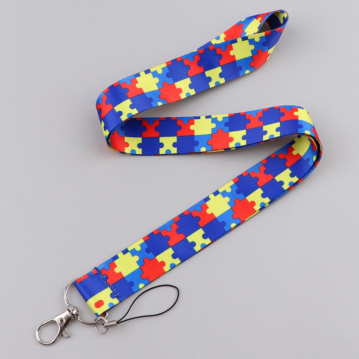 Autism Awareness Puzzle Anti-Lost Lanyard Neck Strap Lanyard for Key ID Card Gym Phone Straps USB Badge Holder DIY Hanging Rope