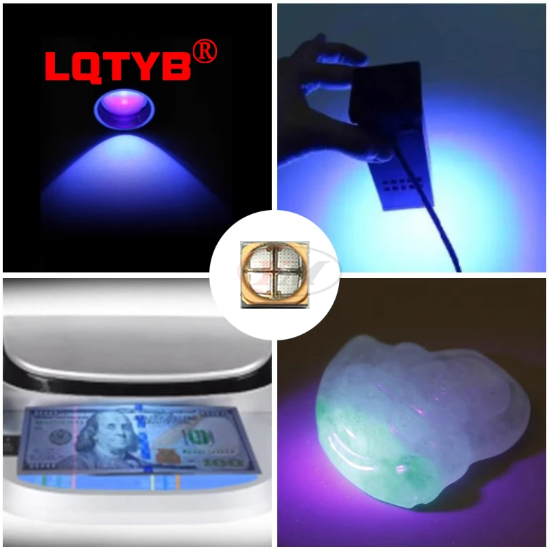 UV-LG 5050 quatre-en-un 365nm perles de lampe en céramique 10W lampe de pêche détecteur de billets de banque sédimentaire arabisant