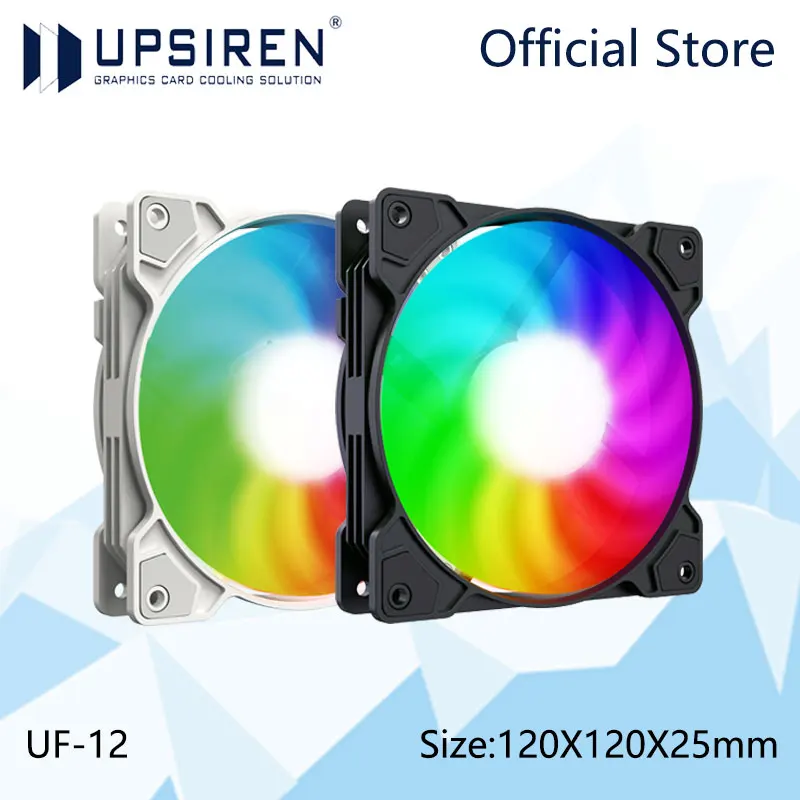 UPSIREN UF-12 Case fan 12cm 5V 3Pin ARGB and 4Pin PWM High performance mute cooling fan Halo light effect