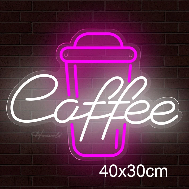 Coffee Neon Sign Custom Coffee Cup LED Neon Light Dimmerable USB Powered Decor Bar Cafe Restaurant Party Window Hanging Gift